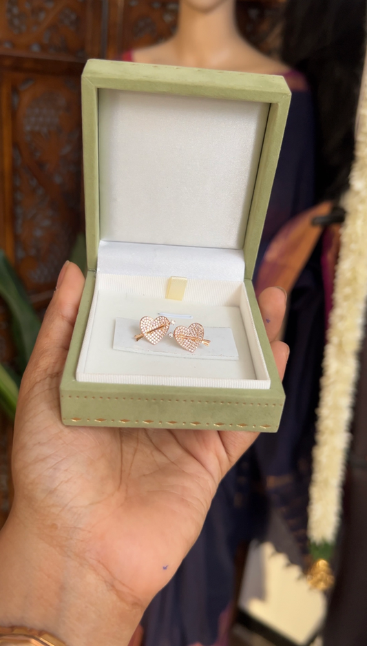 Genz heart earstud - rosegold