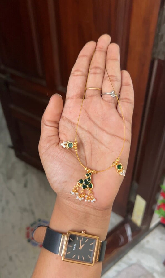 Green peacock floral invisible