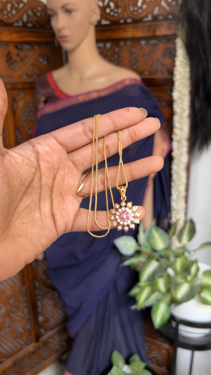 Dollar chain (kolam white with ruby)
