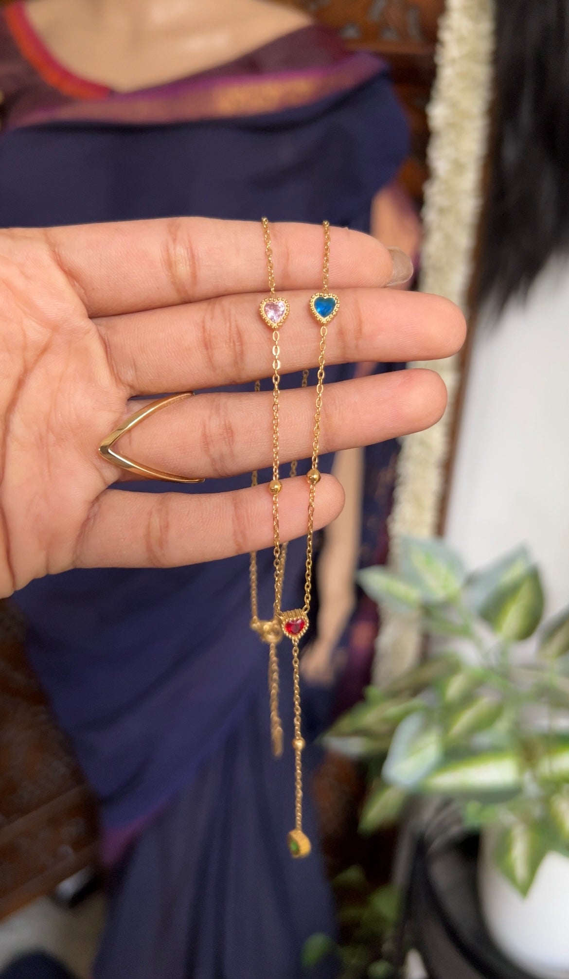 Chain - Multicolour heart - Anti tarnish