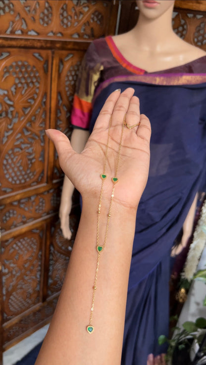 Chain - Green heart - Anti tarnish