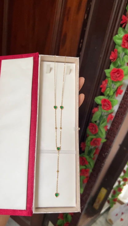 Chain - Green heart - Anti tarnish