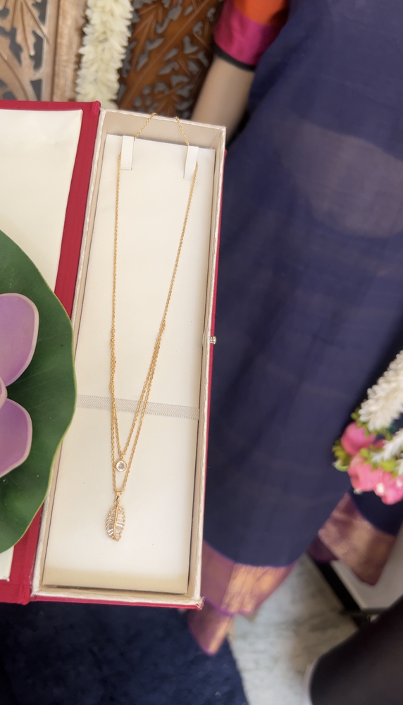 Chain-Anti tarnish(leafy dual line - gold)