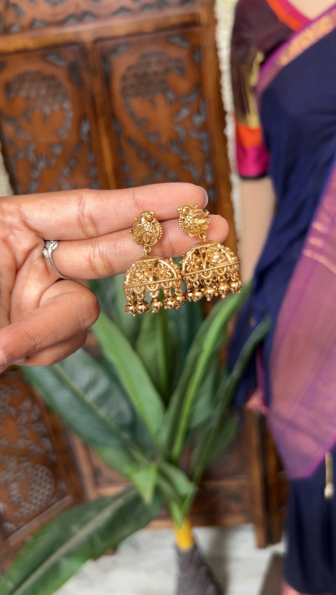 Ganapathi peacock jhumkas- baby -Minmini