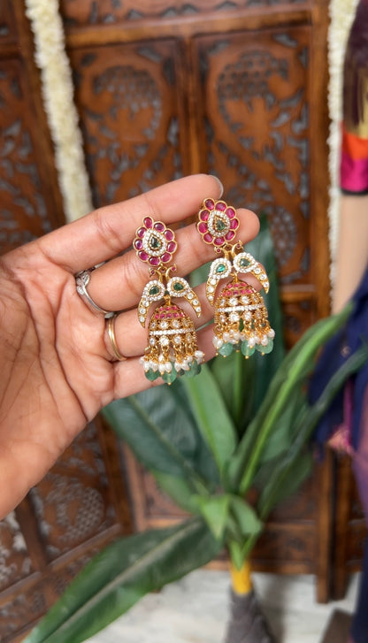 Peacock jhumkas- Thaanya