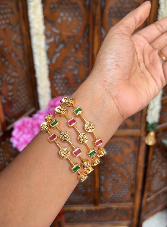Lakshmi coin block bangles