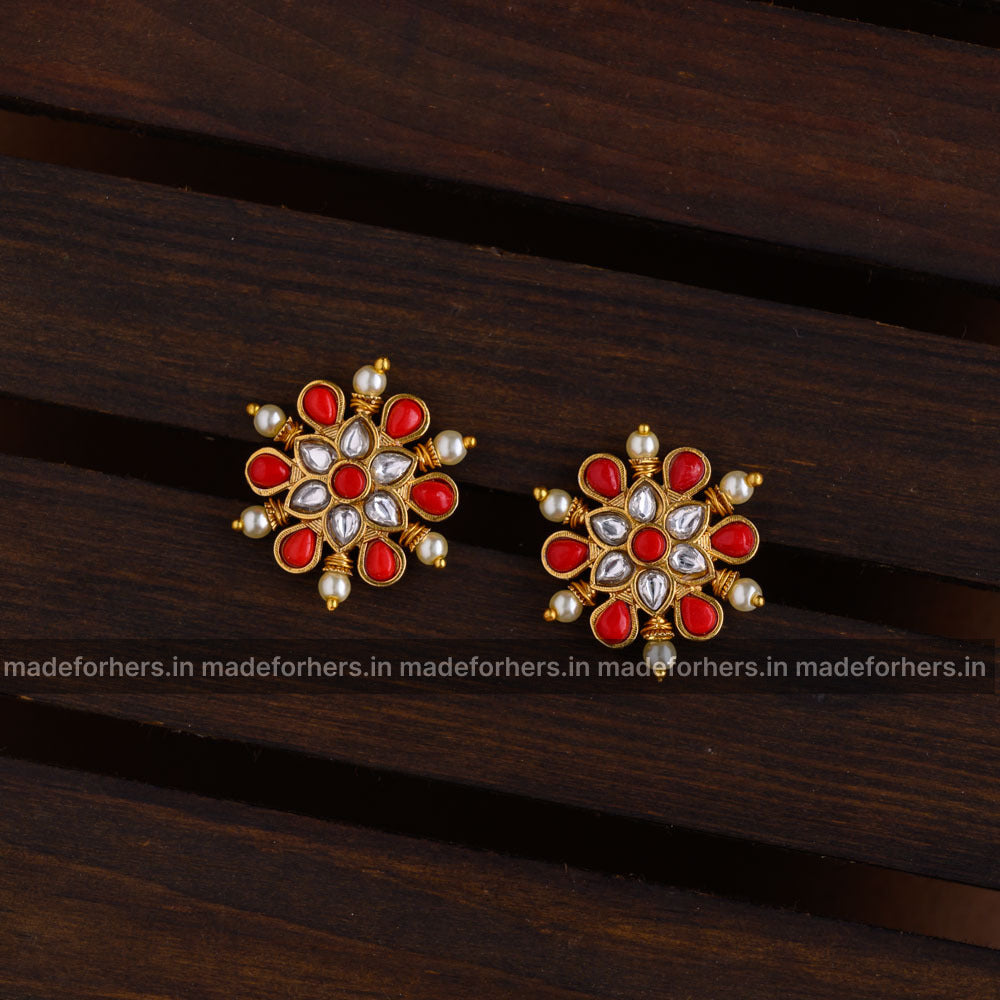 Kempu traditional earstud