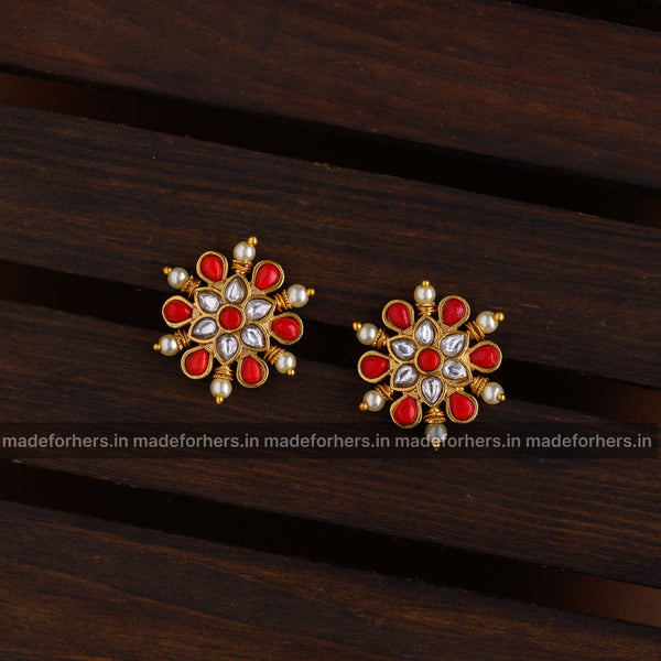 Kempu traditional earstud