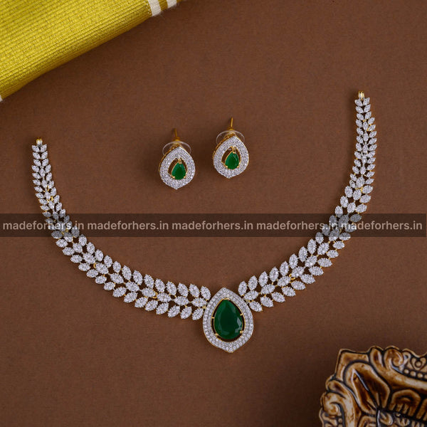 Diamond inspired Neckpiece - Green