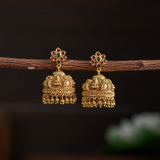 Lakshmi floral jhumka