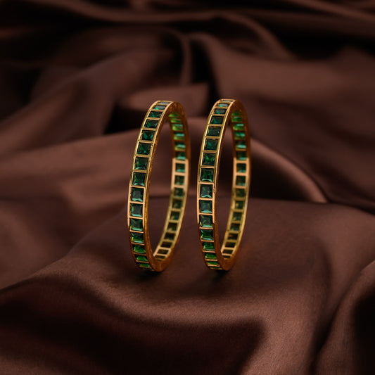 Green block bangle