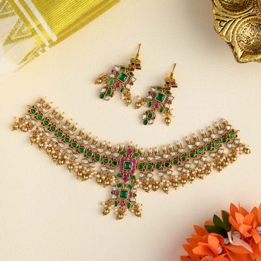 Peacock jadau Choker