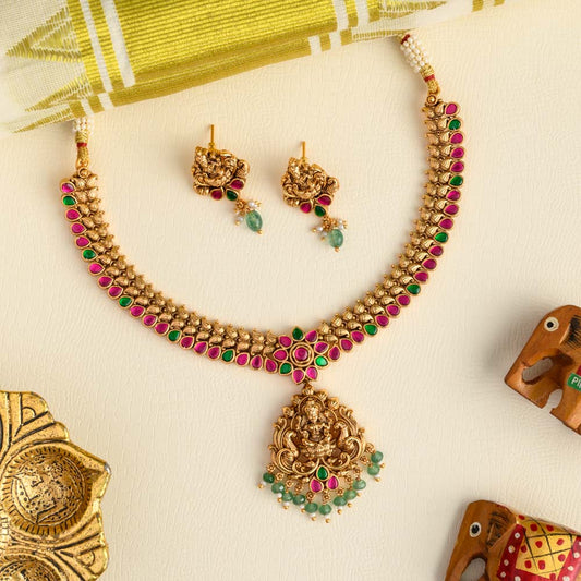 Chandrika lakshmi jadau neckpiece