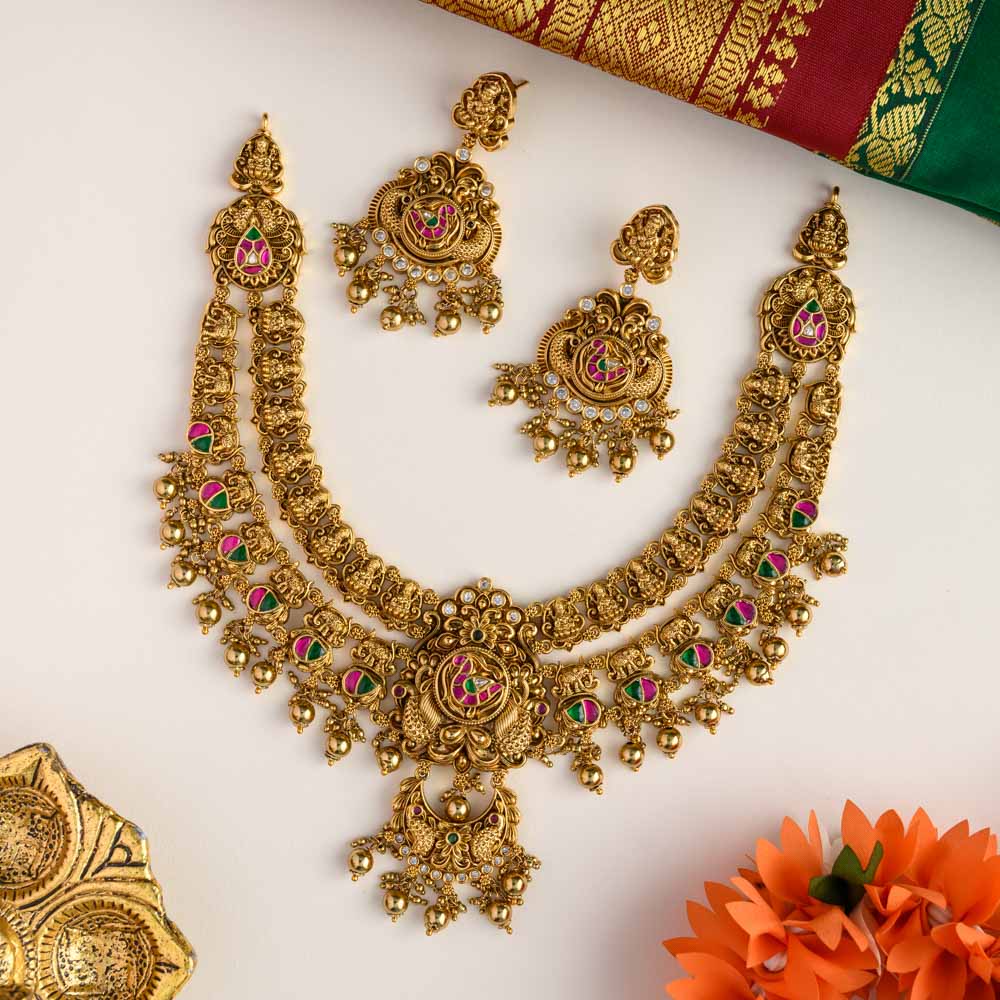 lakshmi dual nagas jadau neckpiece