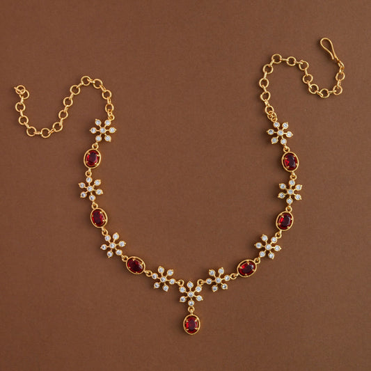 Floral Red Gem Neckpiece