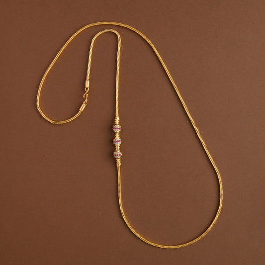 Impon Mugappu chain Ruby Stone