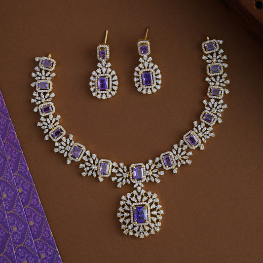 Elizabeth neckpiece - cindrella-vairam with Purplestone