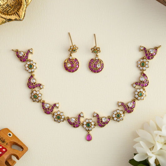 Zyra Peacock Neckpiece