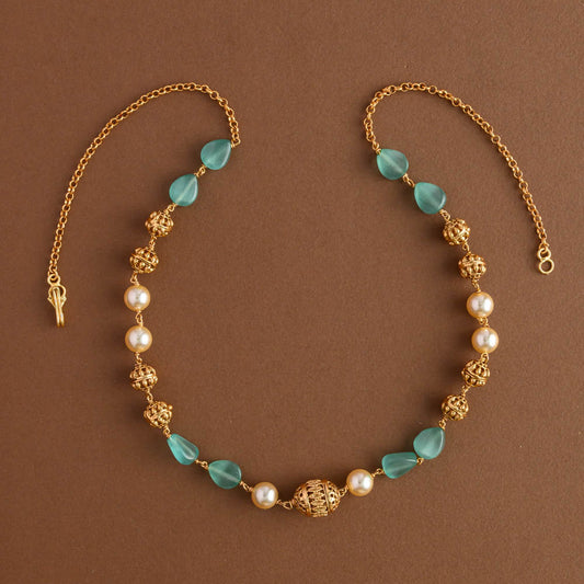 Angaraka Mint Green Balled Chain