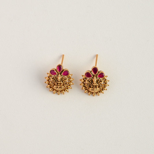 Antique Lakshmi ruby Earstud