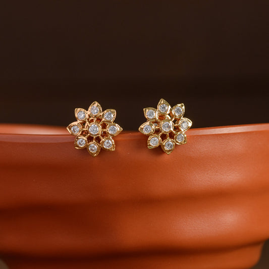 Impon White Floral Stud