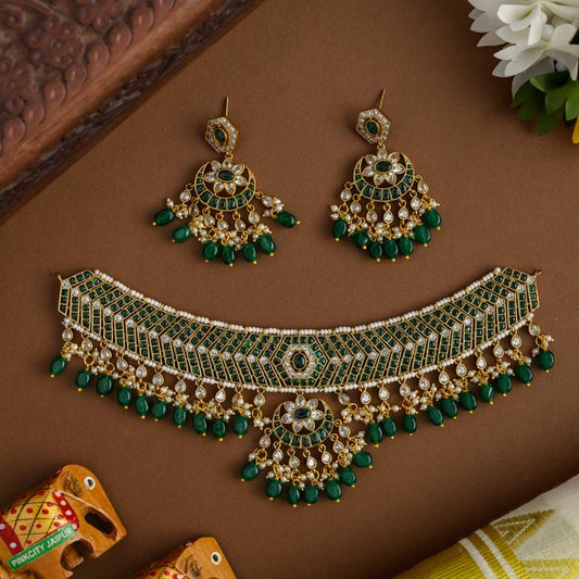 Emerald Crystal Bloom Neckpiece