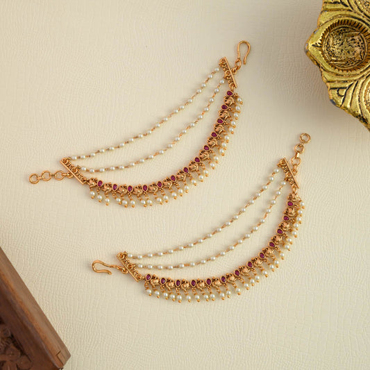 Peacock ruby Earchain