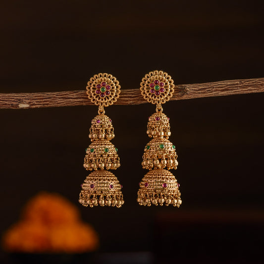 Floral long jhumka