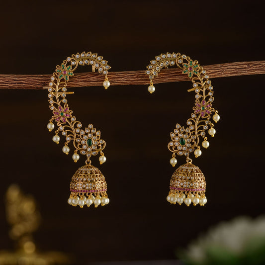 Floral earcuff jhumka
