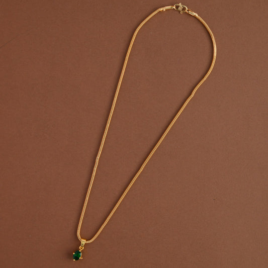 Gold inspired chain  - green