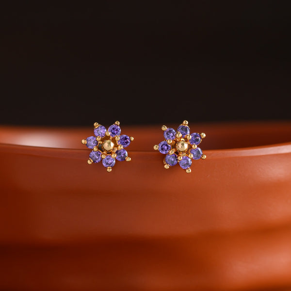 Impon floral earstud - Lavender - Venus