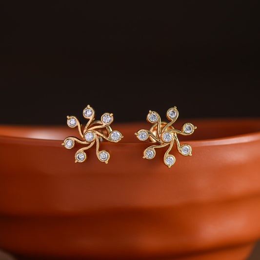 Impon rangoli floral earstud