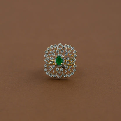 Diamond inspired Ring - green
