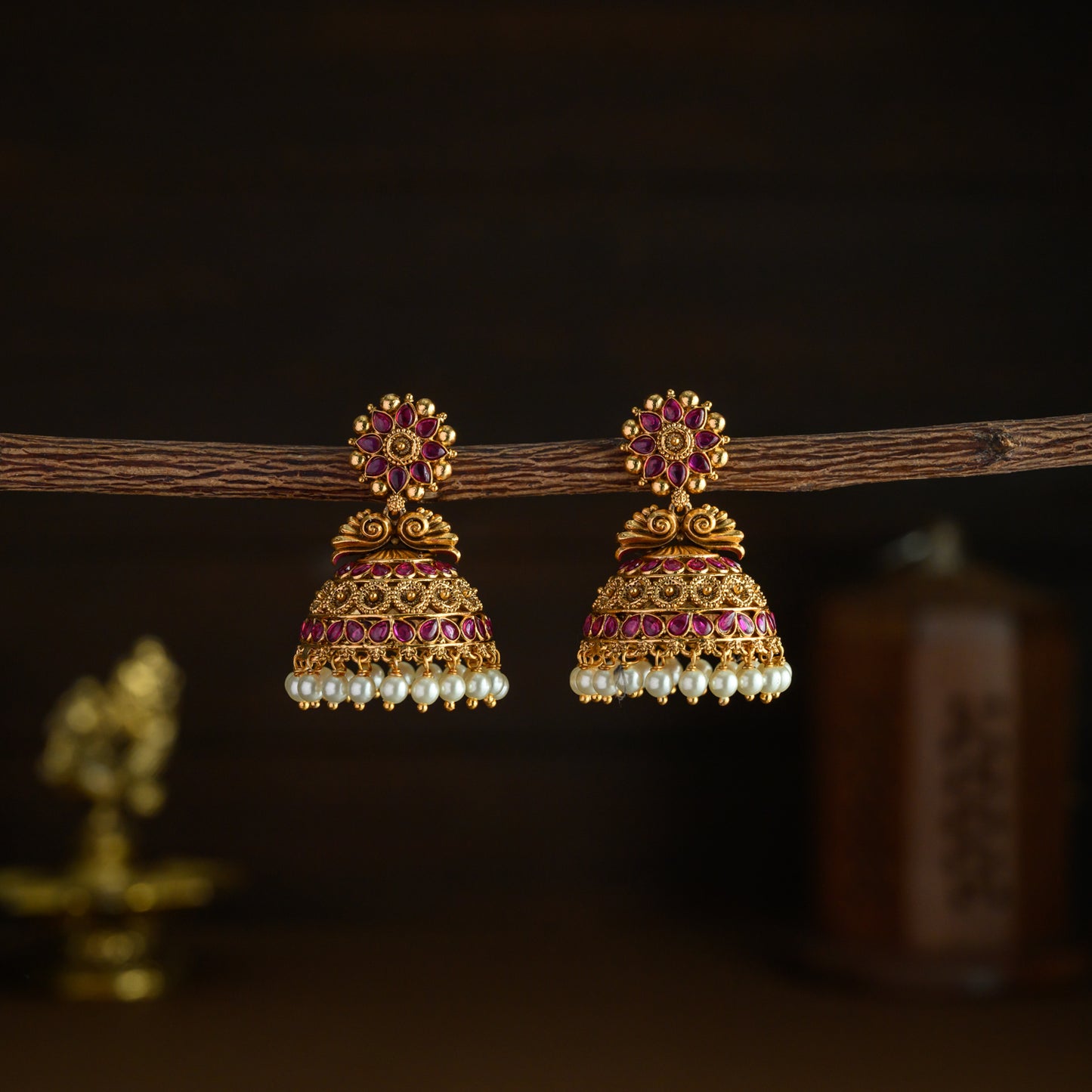Floral jhumkas