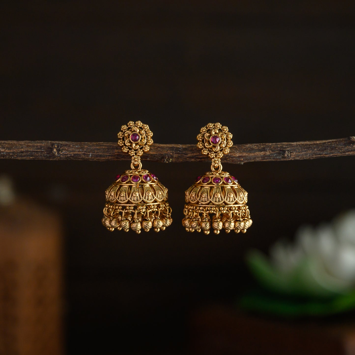 Floral jhumkas