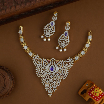 Velvety neckpiece - Purple