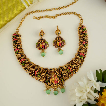 Neckpiece - Hand painted real gold inspired