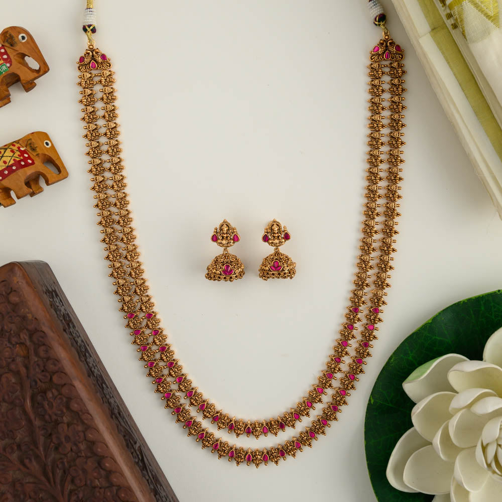 Chozha dual line haaram - chettinad nagas