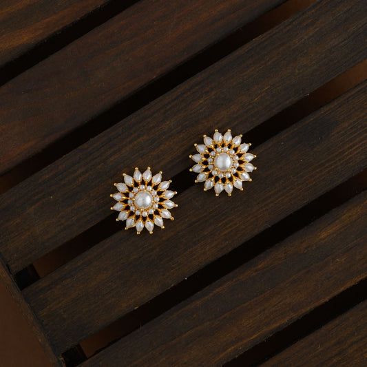 Impon floral earstud - kanakam