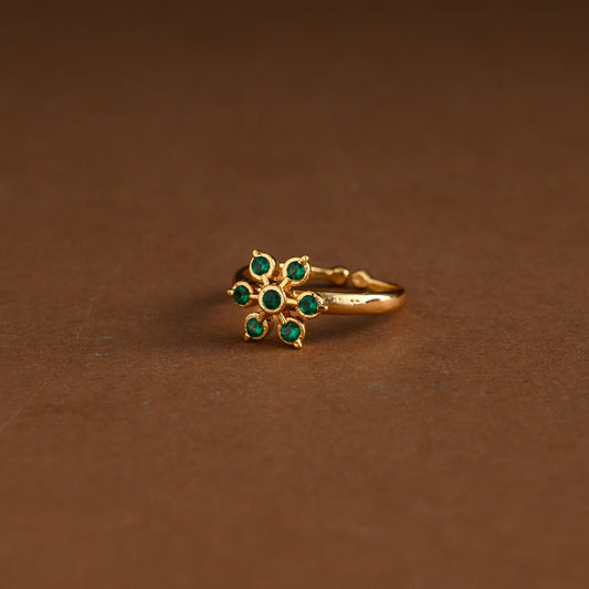 Impon adjustable ring - green