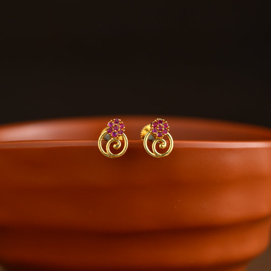 Impon earstud - ruby