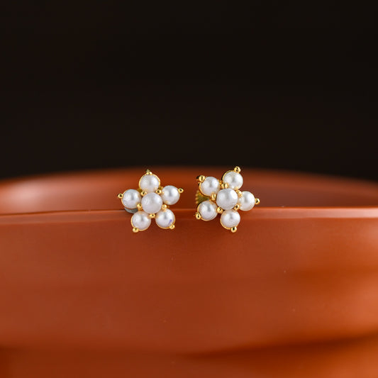 Impon floral earstud - kanakam