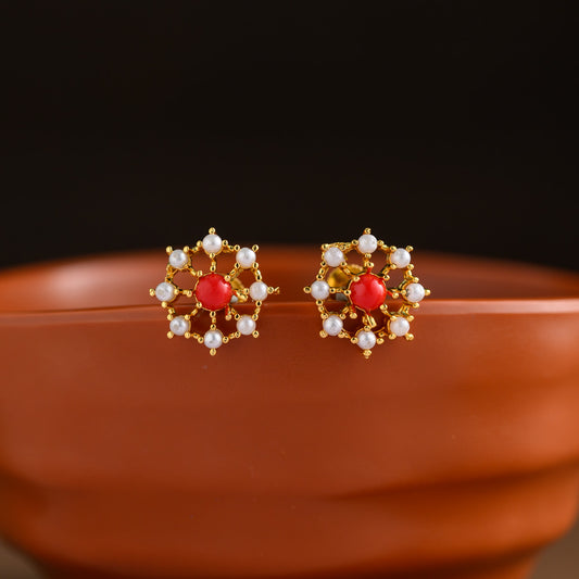 Impon floral earstud