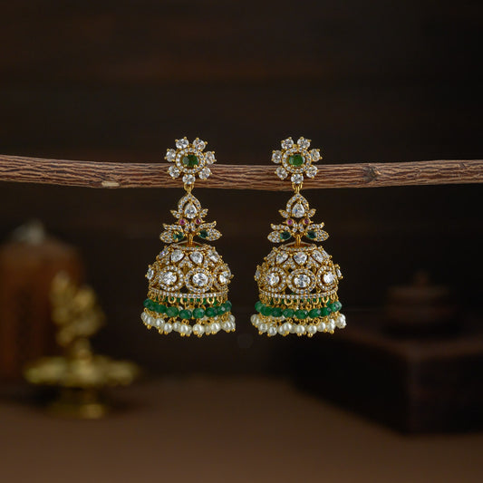 Statement Jhumkas - green