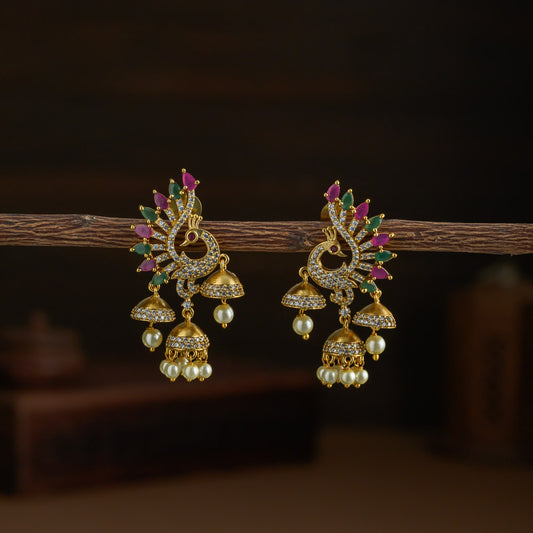 Peacock earring