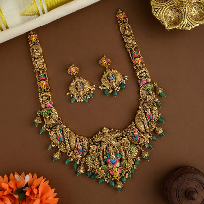 Vinayaga Haaram - Hand painted real gold inspired