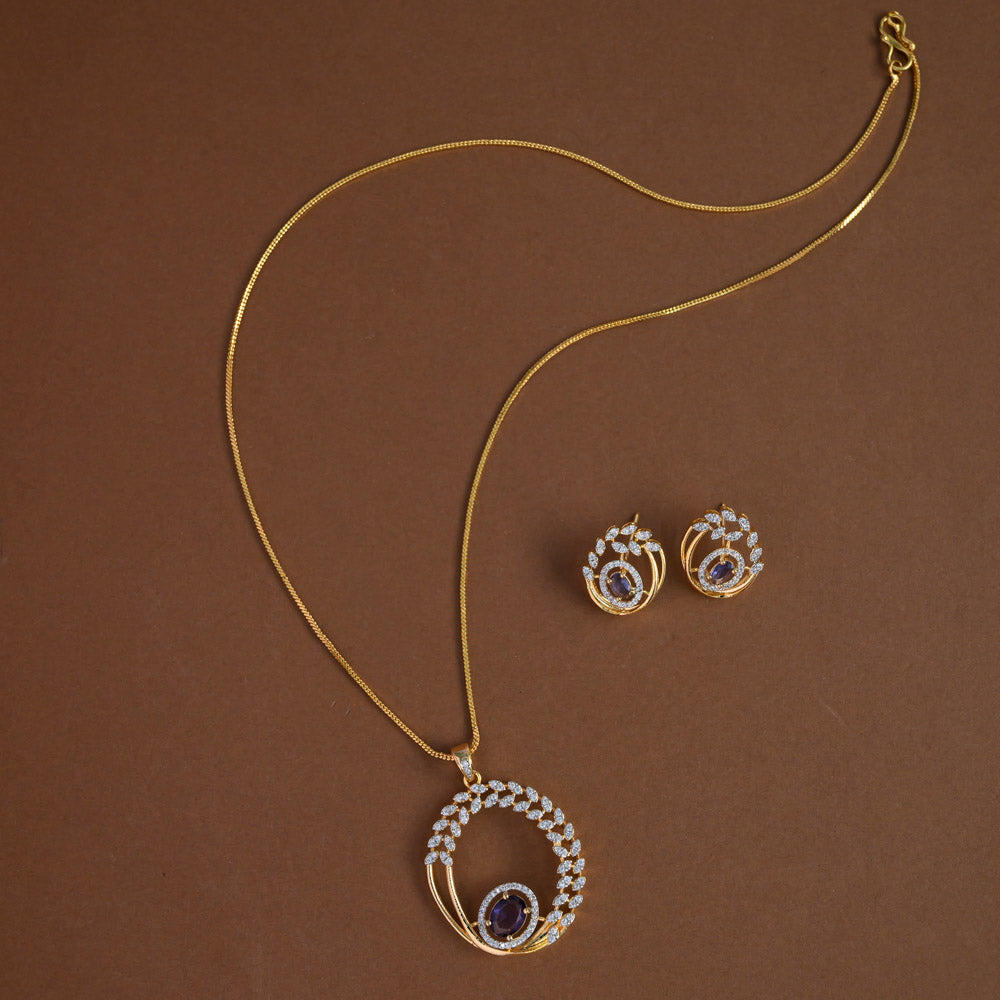 Mid - length pendent chain - purple