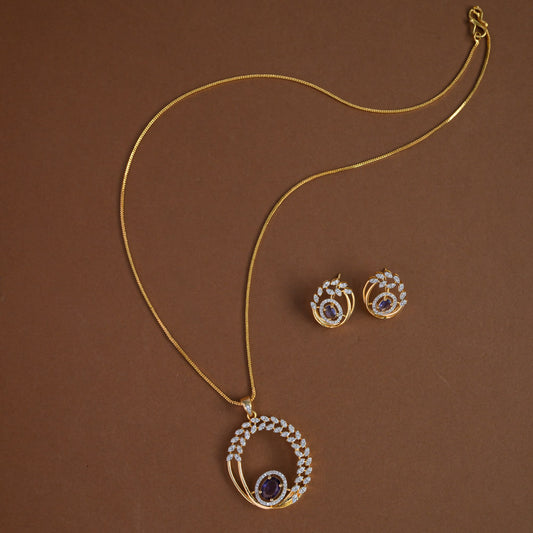Mid - length pendent chain - purple