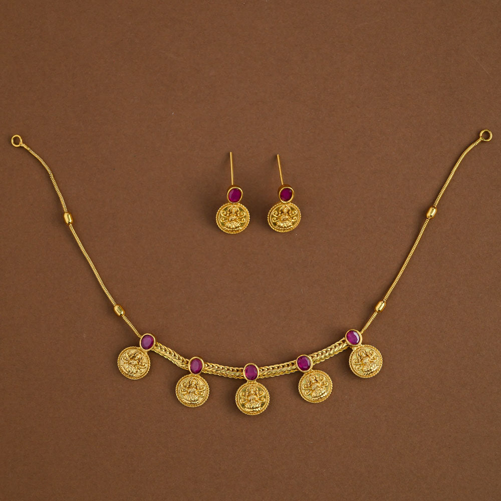 Lakshmi coin Attigai - ruby