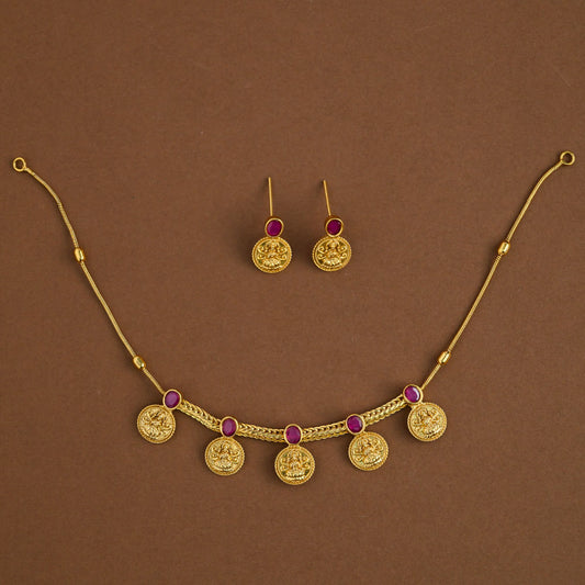 Lakshmi coin Attigai - ruby